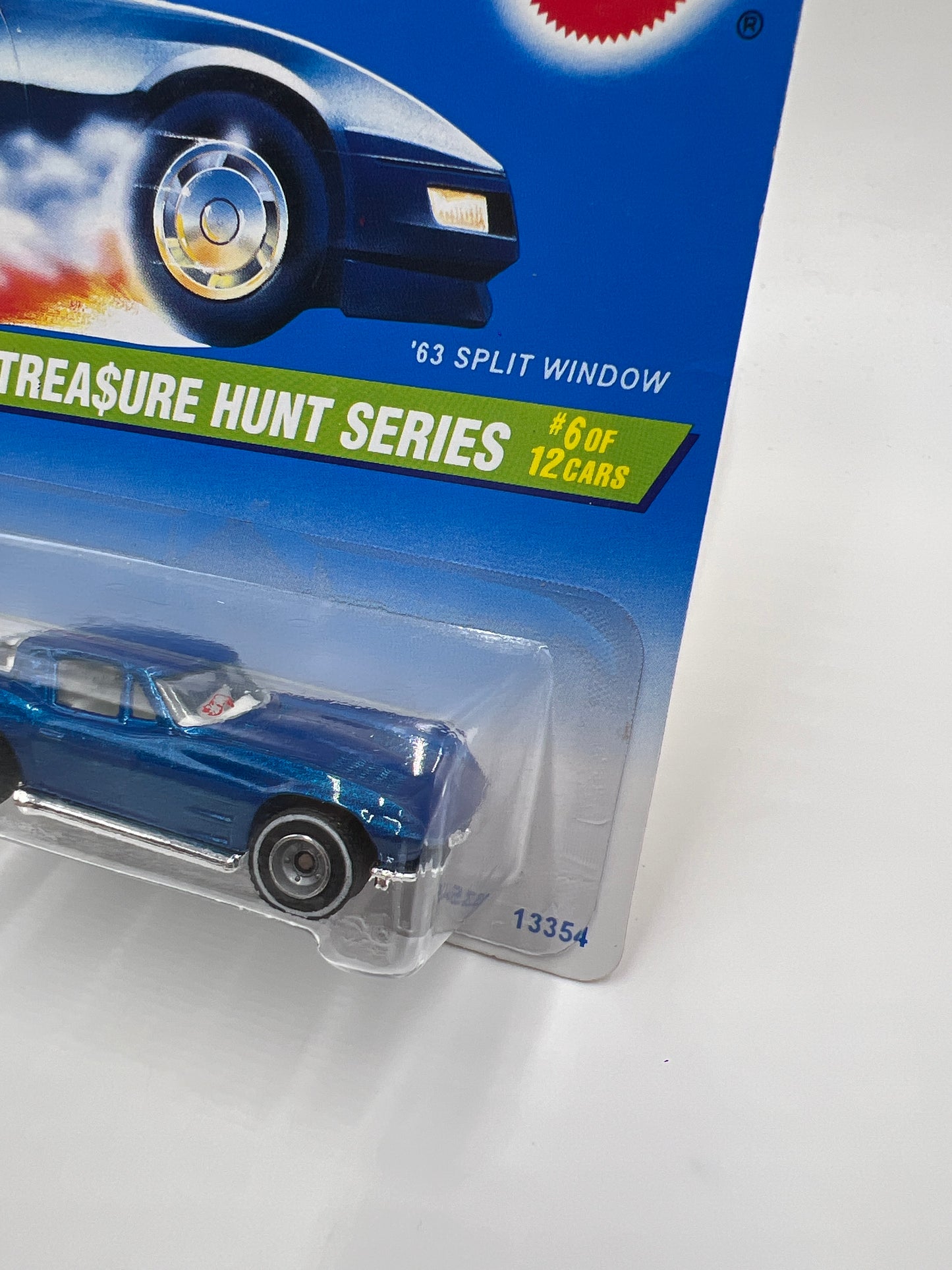 1995 Hot Wheels Treasure Hunt Series #6 Real Riders 63 Split Window Corvette Blue W/Protector