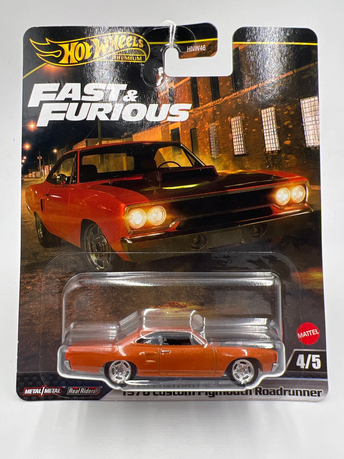 2025 Hot Wheels Premium Fast & Furious #4 1970 Custom Plymouth Roadrunner Orange 246E