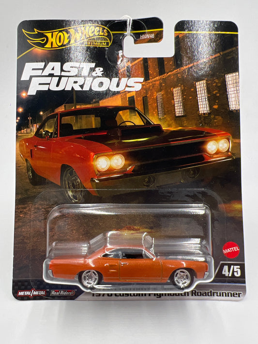 2025 Hot Wheels Premium Fast & Furious #4 1970 Custom Plymouth Roadrunner Orange 246E
