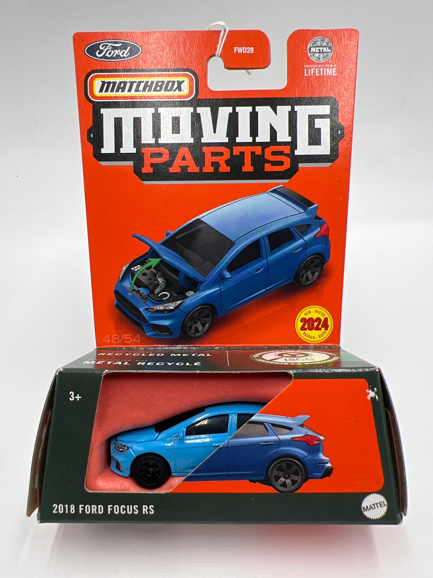 2024 Matchbox Moving Parts #48 2018 Ford Focus RS Blue 164D