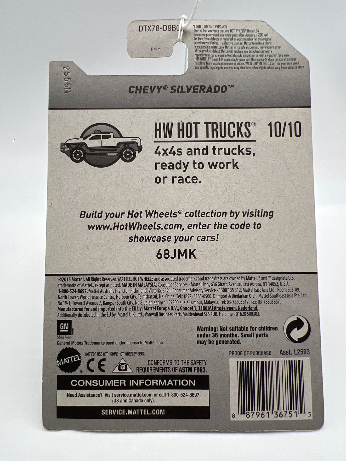 2017 Hot Wheels Hot Trucks #60 Chevy Silverado White #1 15A