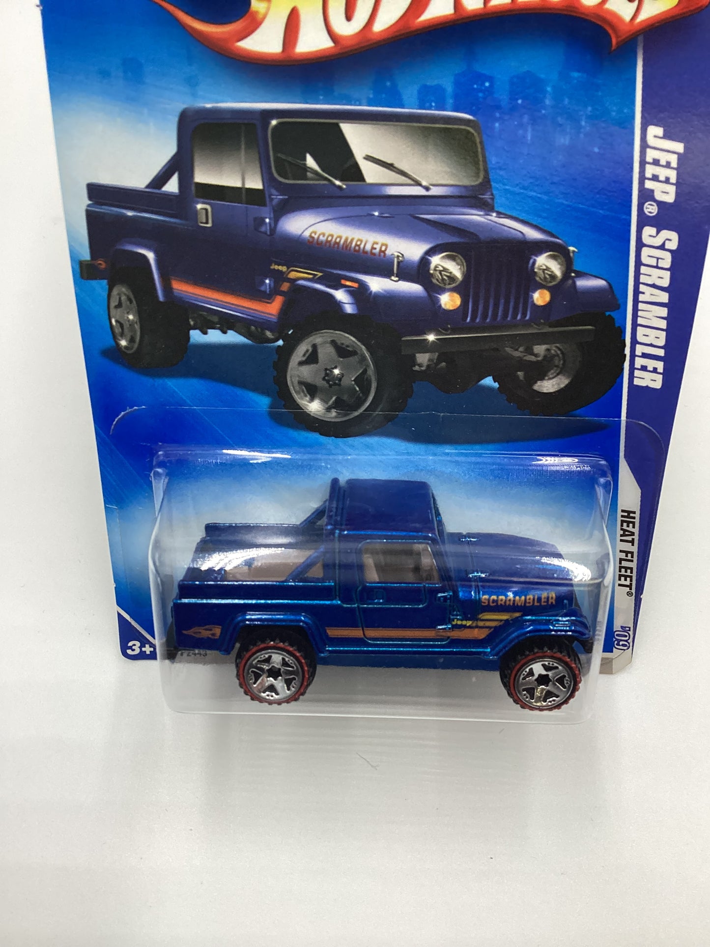 2009 Hot Wheels #123 Jeep Scrambler Blue Redline Tires Walmart Exclusive 237F