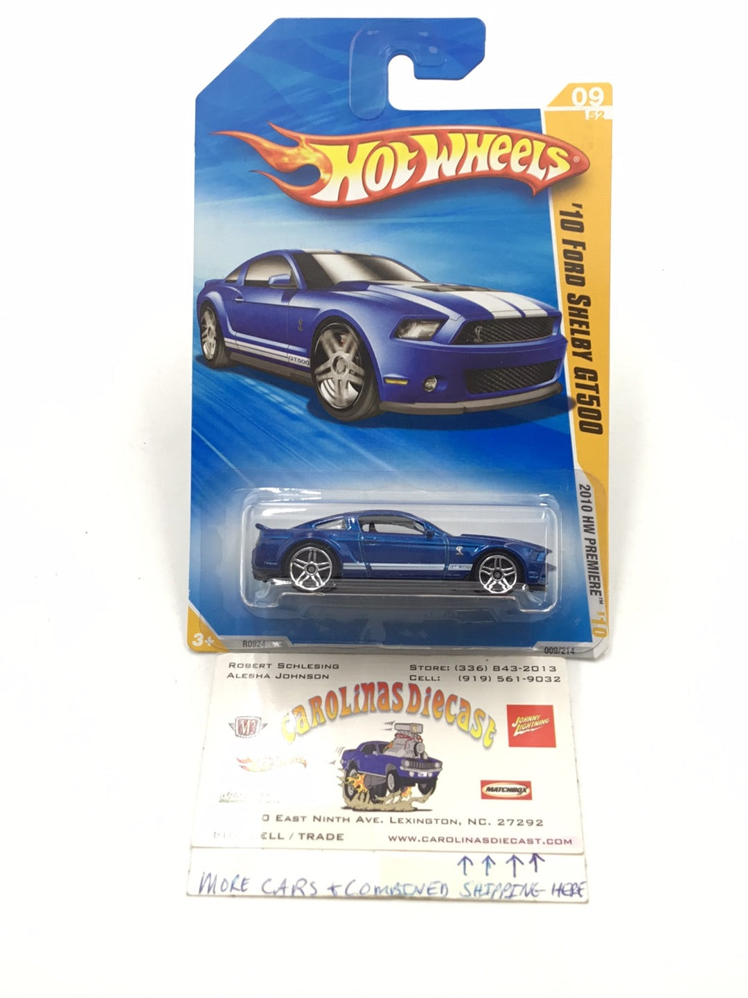 2010 Hot Wheels #9 2010 Ford Shelby Gt500 Yellow Blue LL6