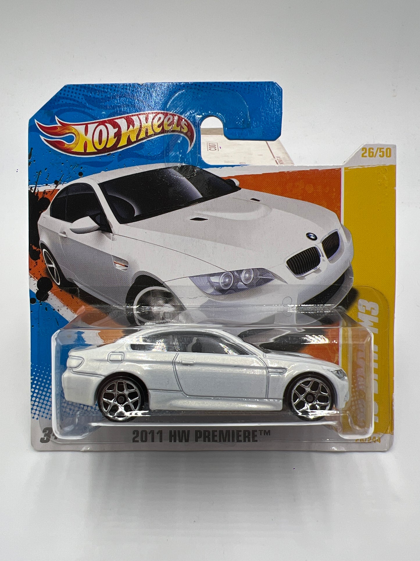 2011 HW Premiere #26 10 BMW M3 White Short Card W/Protector