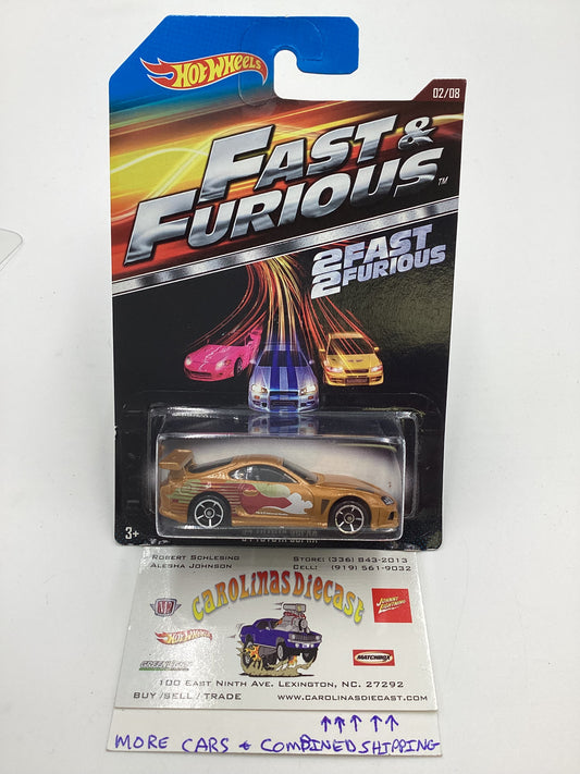 2015 Hot Wheels Fast & Furious #2 94 Toyota Supra Gold W/Protector