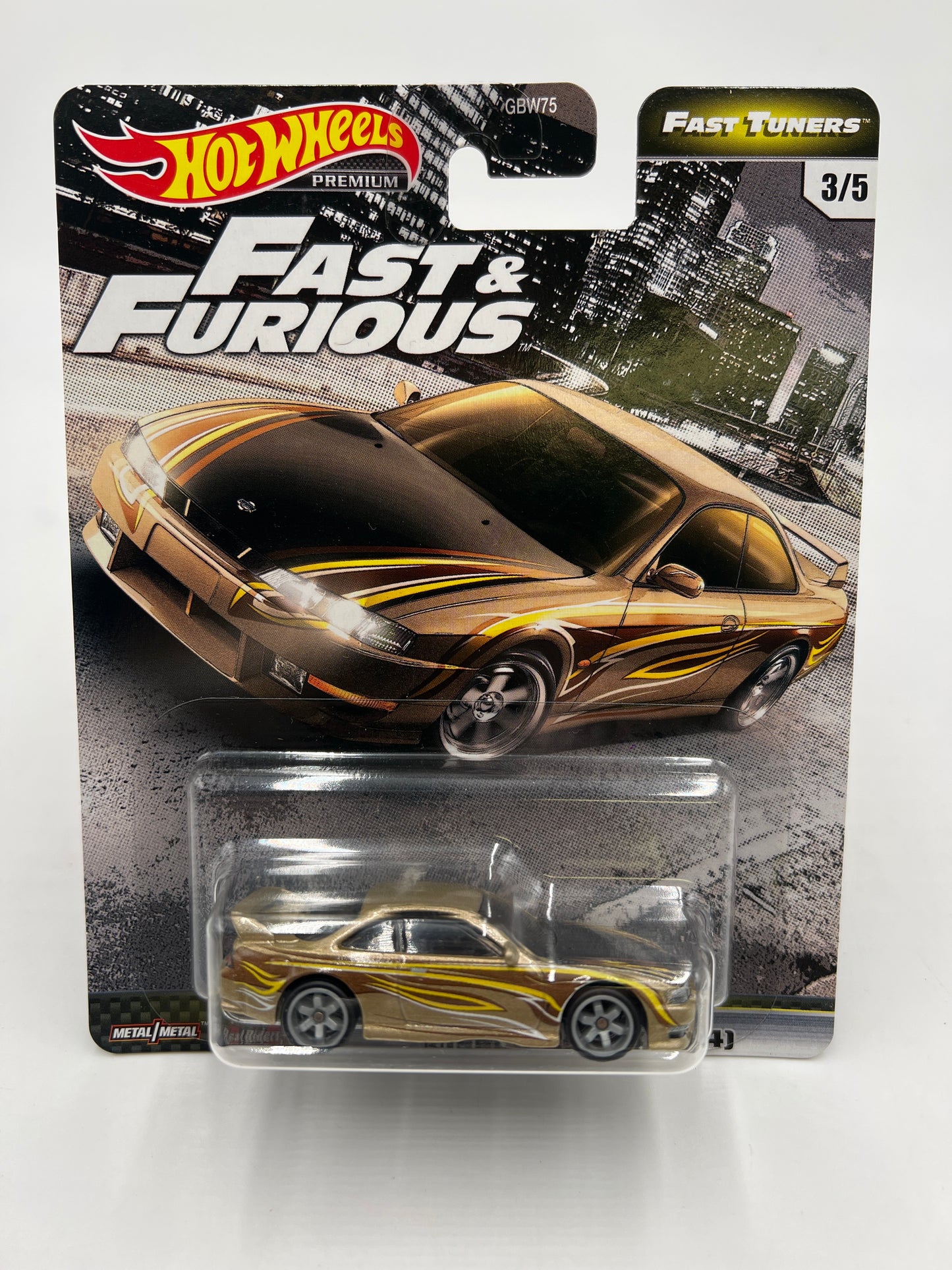 Hot Wheels Fast & Furious Fast Tuners #3 Nissan 240SX S14 Gold W/Protector