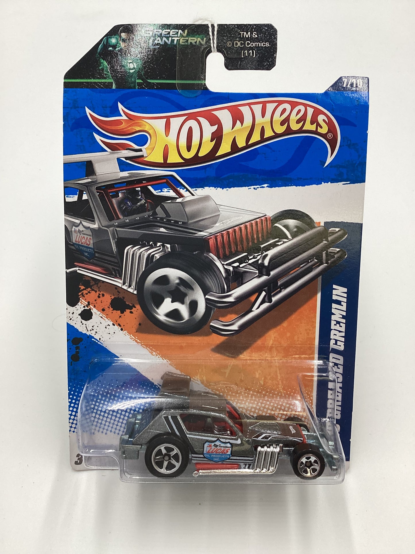 2011 Hot Wheels #137 AMC Greased Gremlin Lucas Oil Gray Green Lantern Card