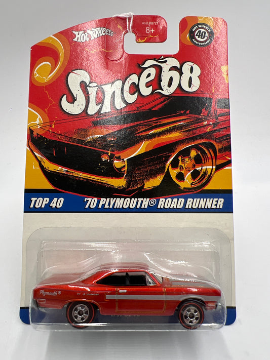 Hot Wheels Since 68 Top 40 #17 70 Plymouth Road Runner Orange
