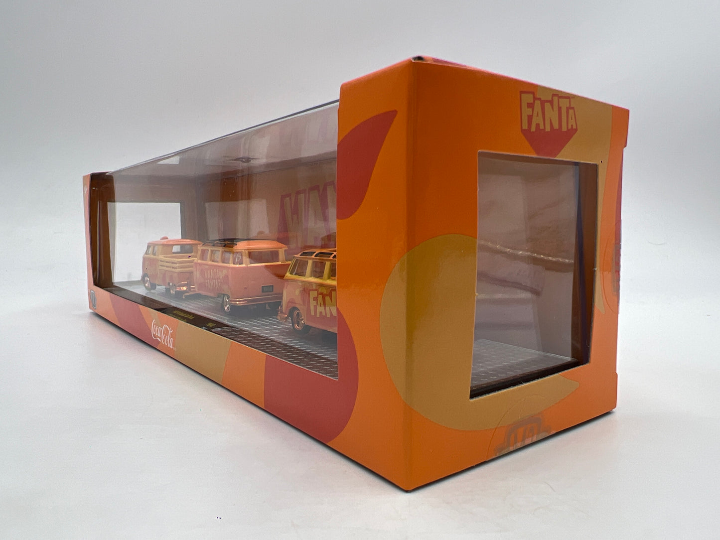 2025 M2 Machines Auto Haulers Coca Cola Fanta CHASE 1960 VW Double Cab Truck & 1960 VW 15 Window Bus TW40