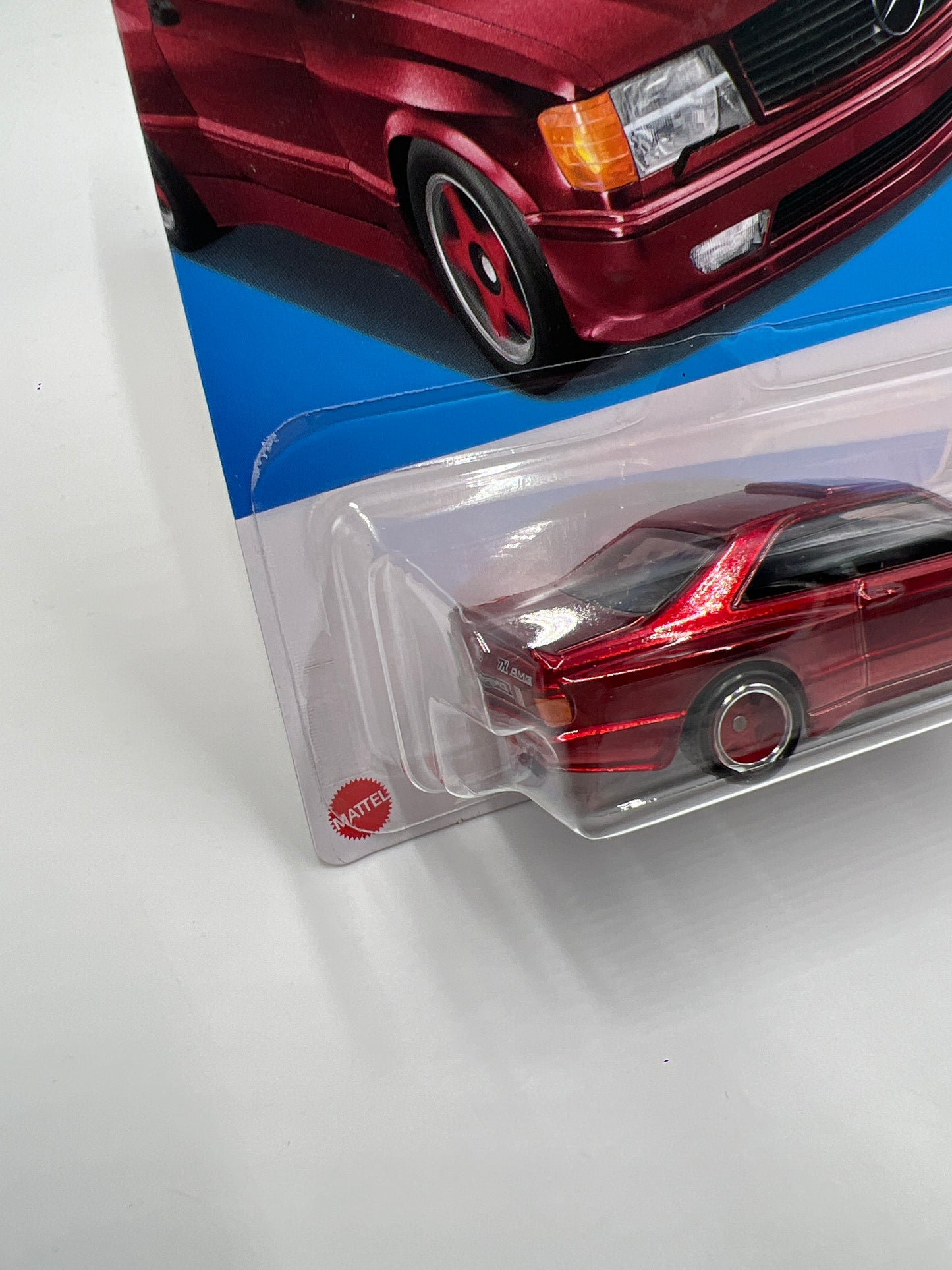 2024 Hot Wheels Super Treasure Hunt #82 89 Mercedes-Benz 560 SEC AMG Red W/Protector