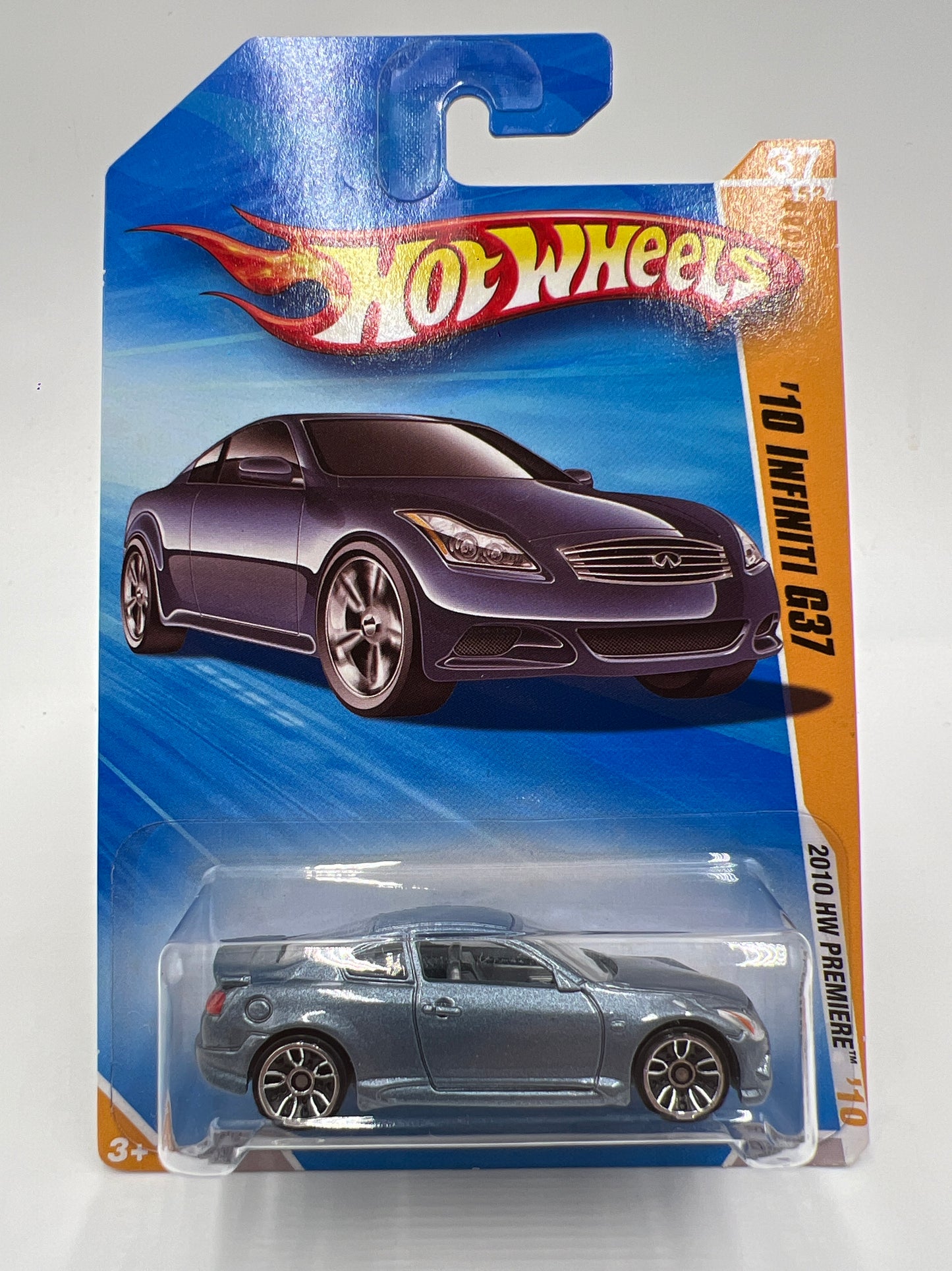 2010 Hot Wheels Premiere #37 10 Infiniti G37 Blue W/Protector International Card