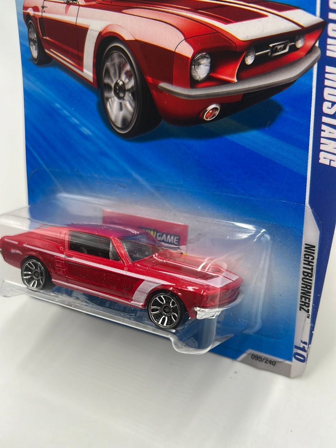 2010 Hot Wheels Nightburnerz ‘67 Custom Mustang Red Keys to Speed 95/240 23G