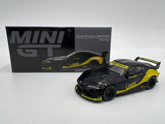 Mini GT #472 MiJo Exclusive Toyota GR Supra LB Works Black/Yellow