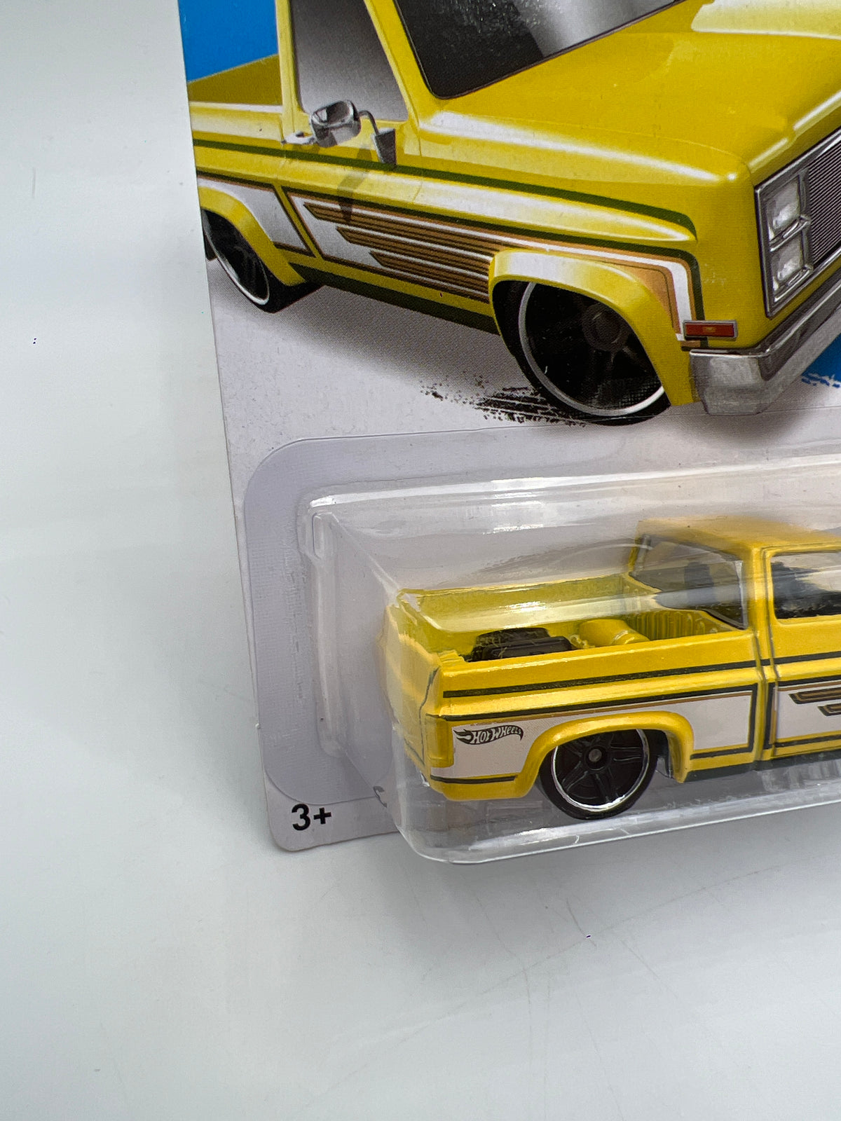 2014 Hot Wheels #136 83 Chevy Silverado Yellow W/Protector