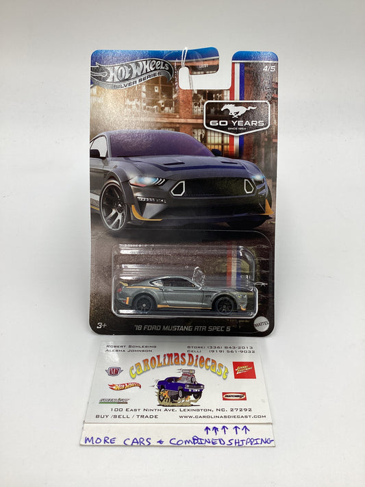 2024 Hot Wheels Silver Series 60 Years Mustang #4 18 Ford Mustang RTR Spec 5 Gray 151D