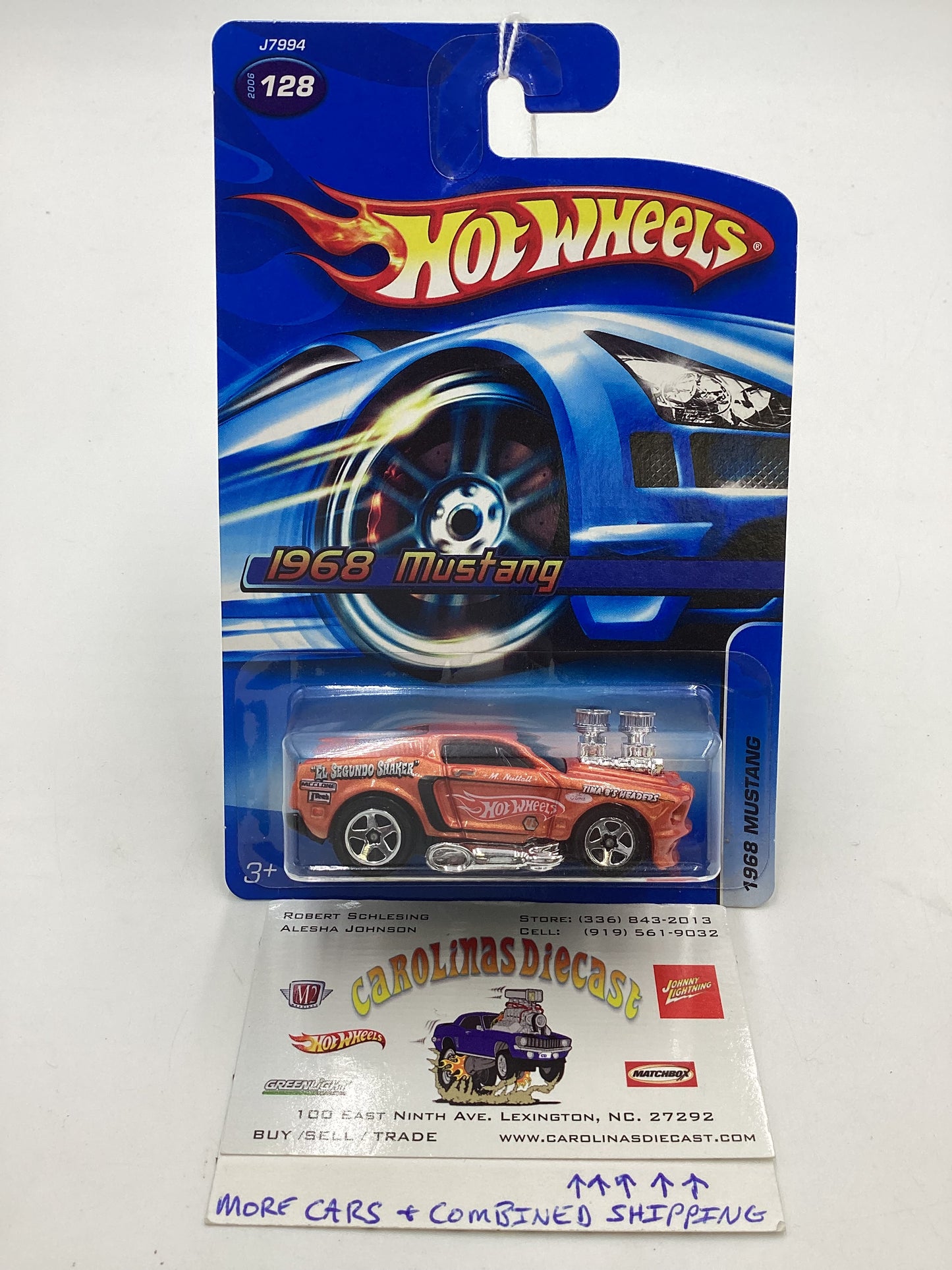 2006 Hot Wheels #128 1968 Mustang Tooned Orange 24B