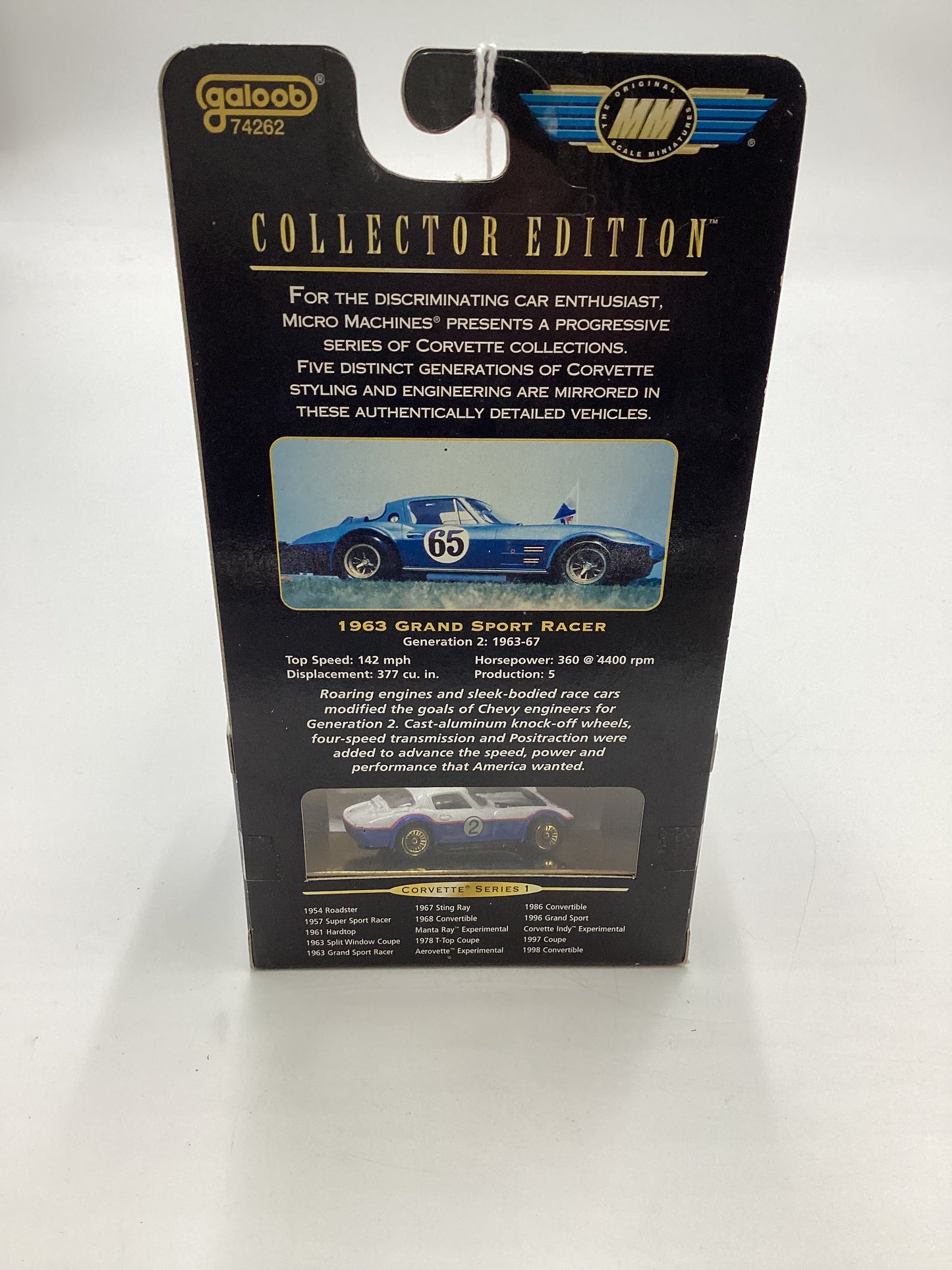 Micro Machines Collectors Edition Corvette Series 1 1963 Grand Sport Racer White/Blue 1/20000 SR CE 5