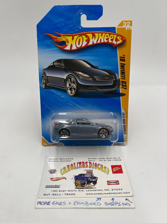 2010 Hot Wheels New Models #32 10 Infiniti G37 Blue W/Protector #2