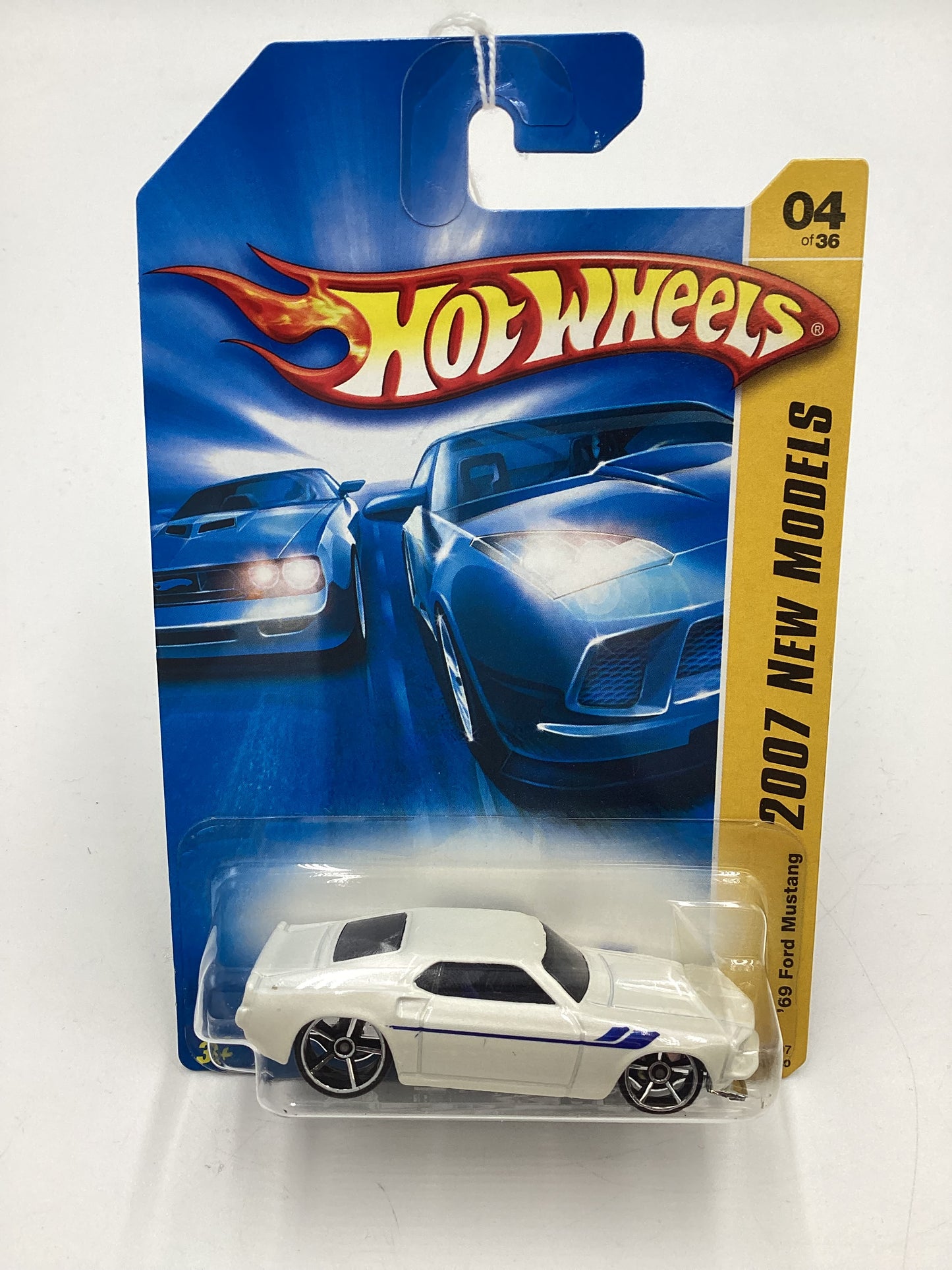 2007 Hot Wheels New Models #4 69 Ford Mustang White 26G