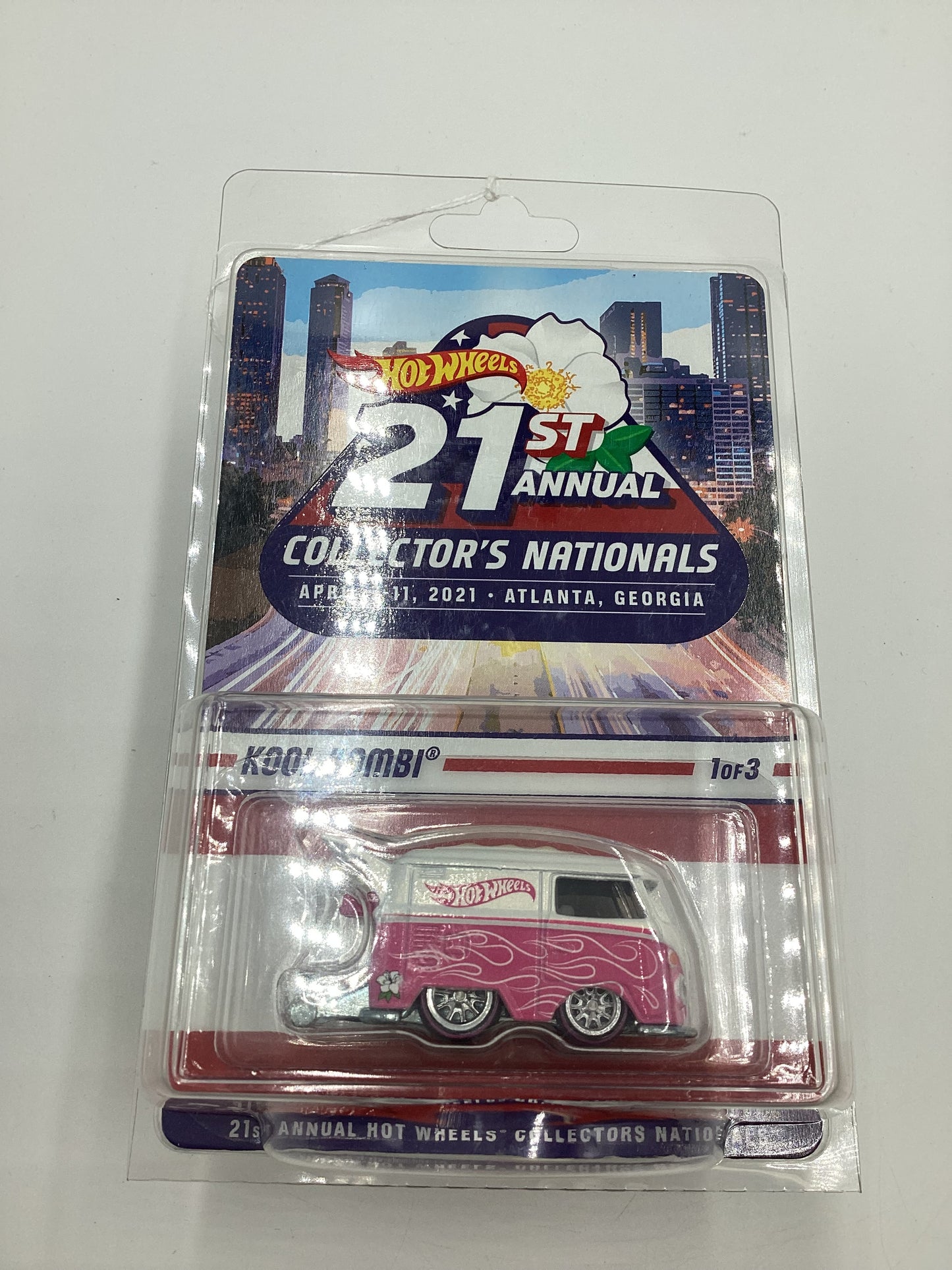 2021 Hot Wheels 21st Annual Collectors Nationals  #3354/5500 Kool Kombi Pink/White W/Protector
