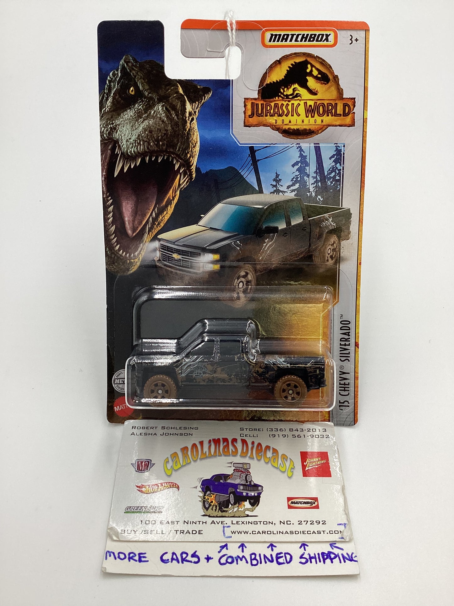 2022 Matchbox Jurassic World Dominion 15 Chevy Silverado Black 163C