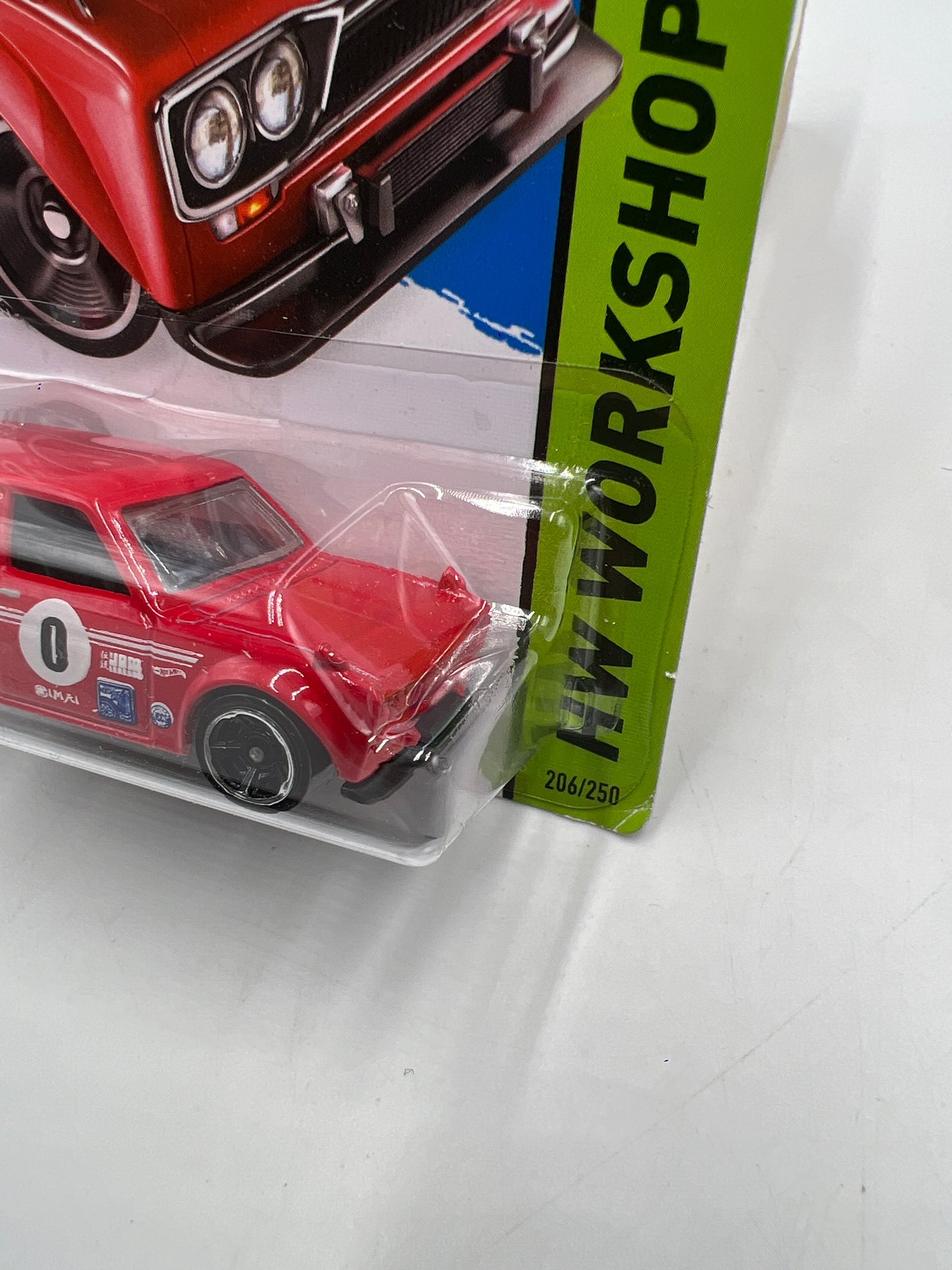 2014 Hot Wheels Workshop #206 71 Datsun Bluebird 510 Wagon Red *Mesh Grille* Card Not Perfect 88F