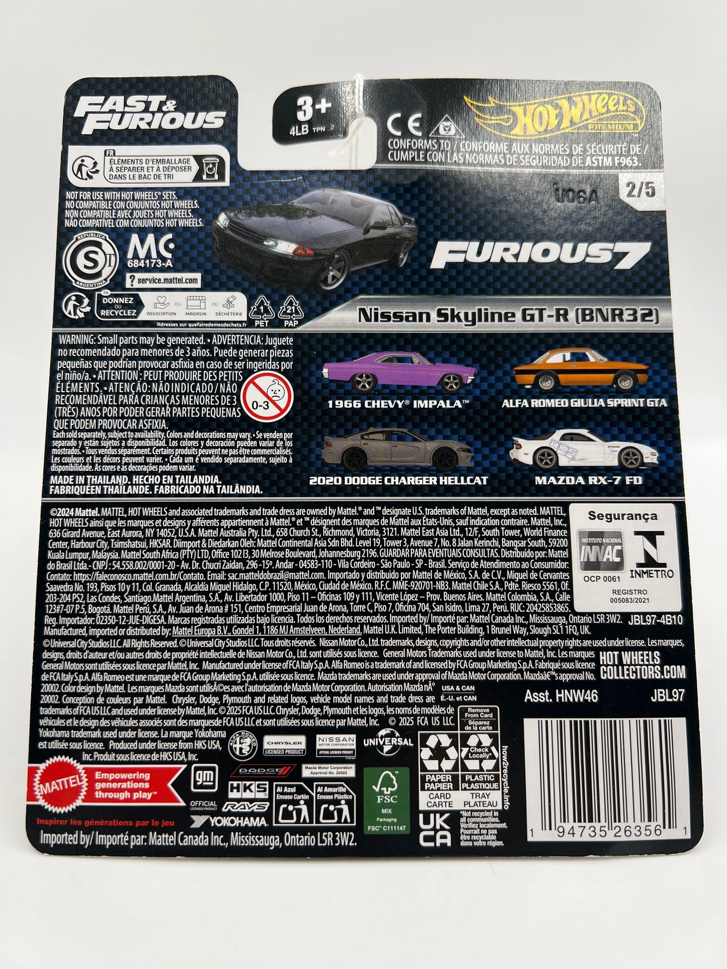 2025 Hot Wheels Premium Fast & Furious #2 Nissan Skyline GT-R BNR32 Black 247E