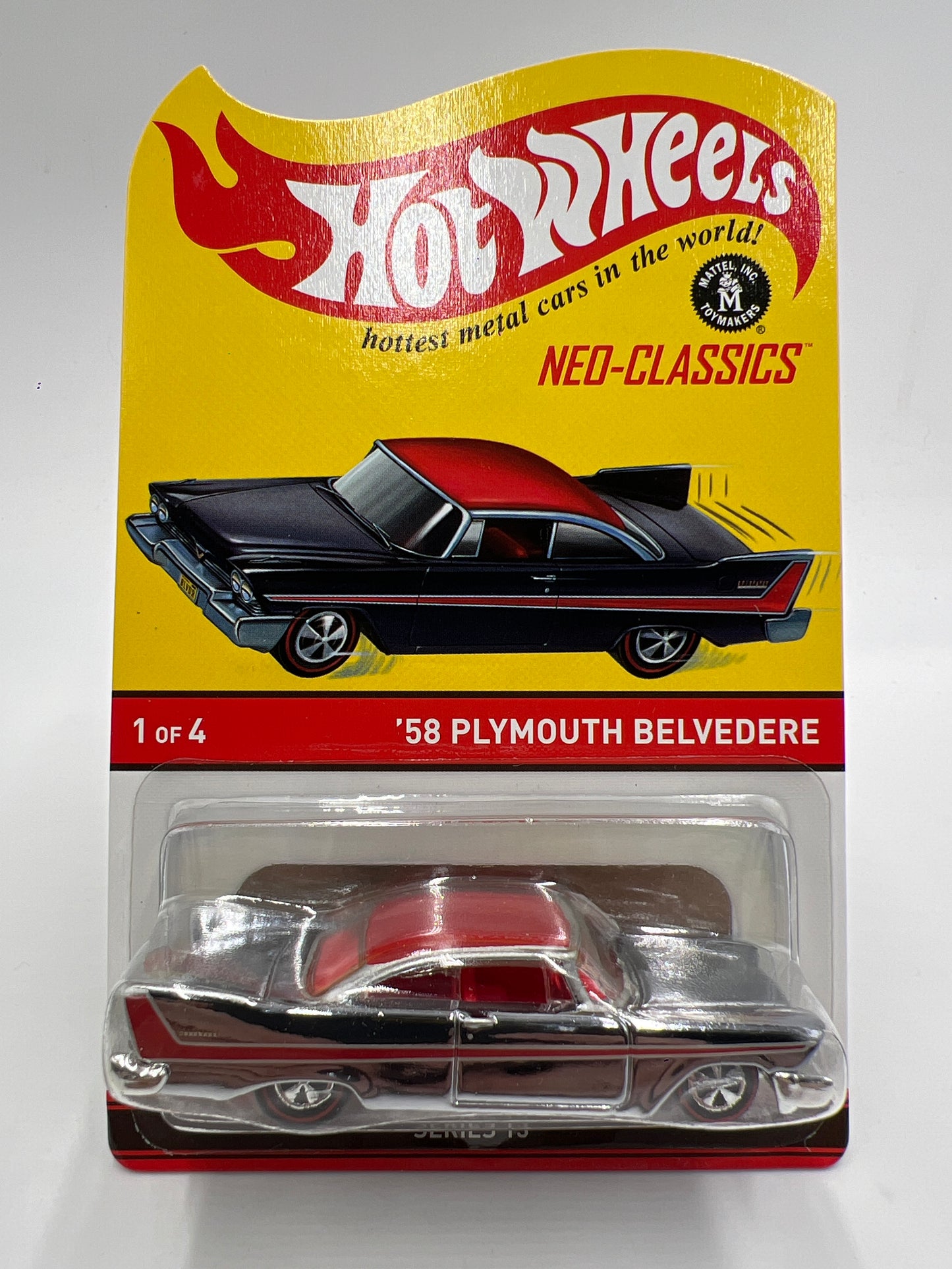 2014 Hot Wheels RLC Neo-Classics Series 13 #1 2898/3000 58 Plymouth Belvedere Chrome W/Protector