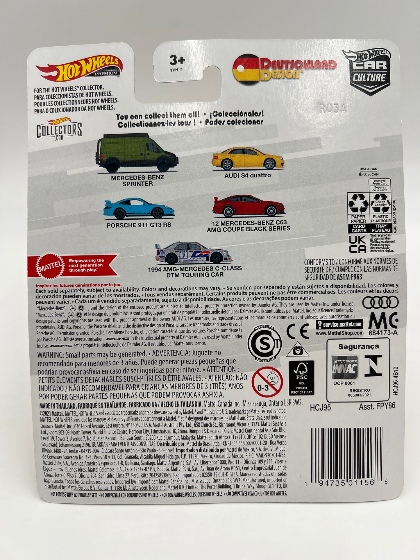 Hot Wheels Premium Deutschland Design #2 2/5 Audi S4 Quattro Yellow 253D