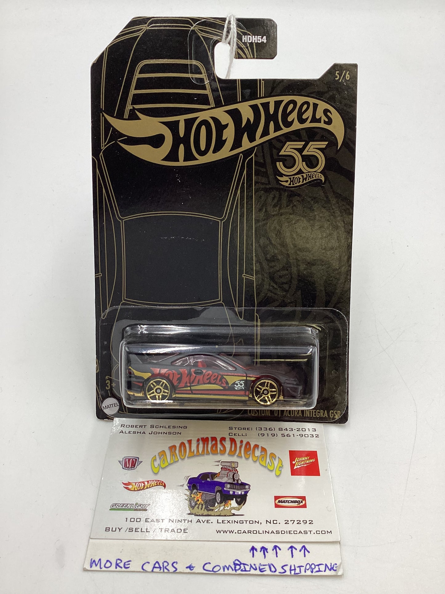 2023 Hot Wheels 55th Anniversary #5 Custom 01 Acura Integra GSR Black 154C
