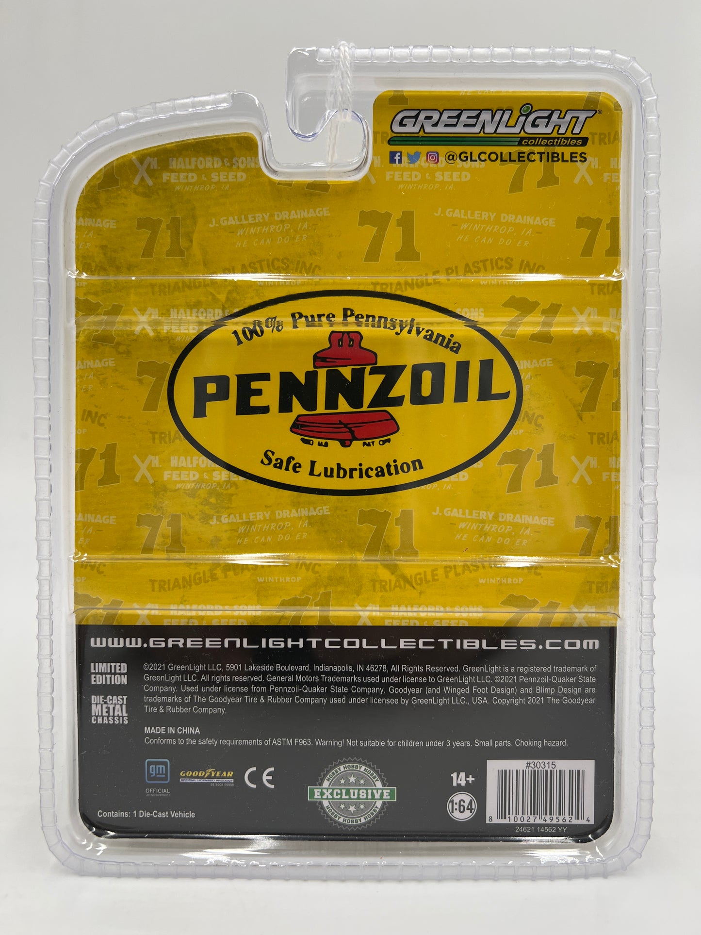 Greenlight Hobby Exclusive Pennzoil CHASE Doc Mayner 1972 Chevrolet Chevelle Red