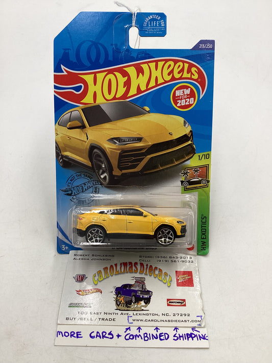 2020 Hot Wheels #213 Lamborghini Urus Yellow 101C