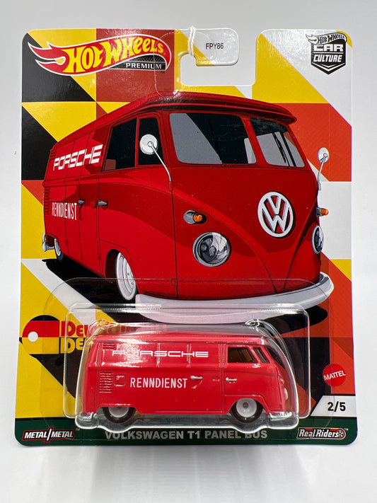 Hot Wheels Premium Deutschland Design #2 Volkswagen T1 Panel Bus Red 258A