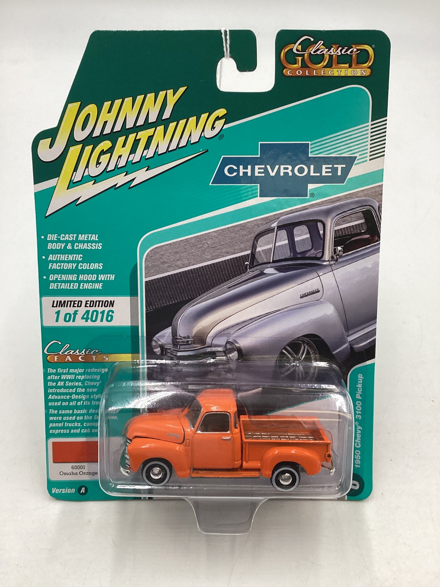 Johnny Lightning Classic Gold Collection Chevrolet Orange 1950 Chevy 3100 Pickup 227F