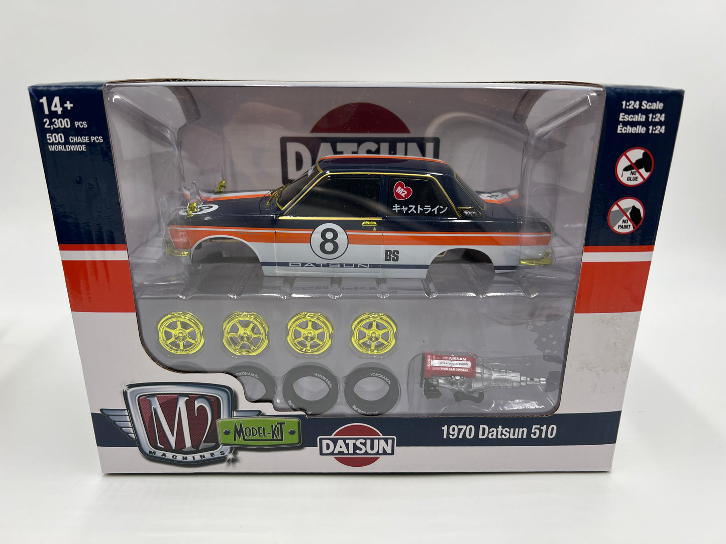 M2 Machines 1:24 Model-Kit CHASE 1/500 1970 Datsun 510