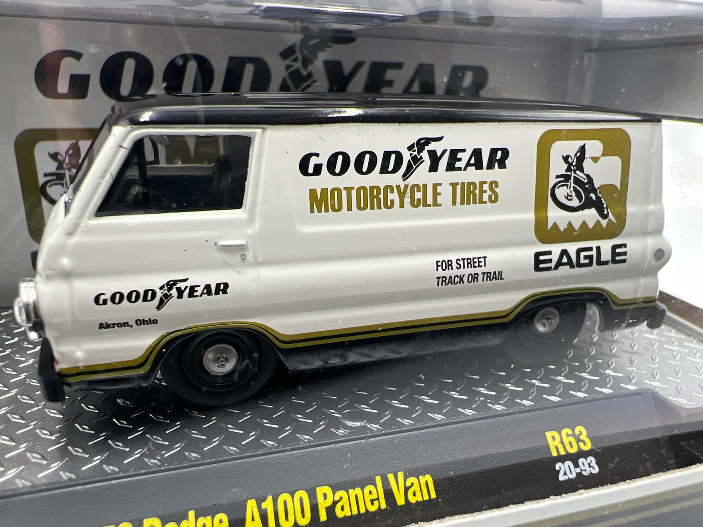 M2 Machines Goodyear 1970 Dodge A100 Panel Van Black/White R63