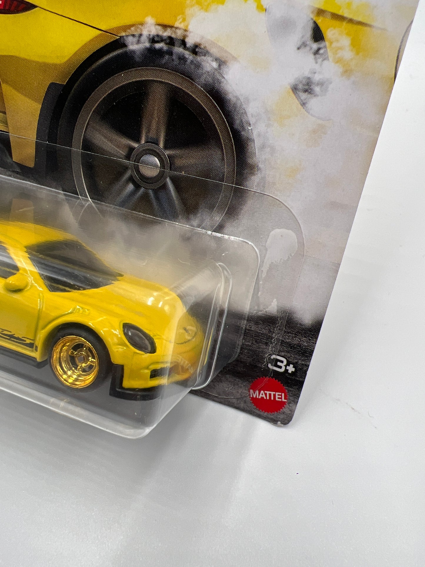 Hot Wheels Porsche 911 GT3 RS Yellow Wheel Swap Custom On Card W/Protector