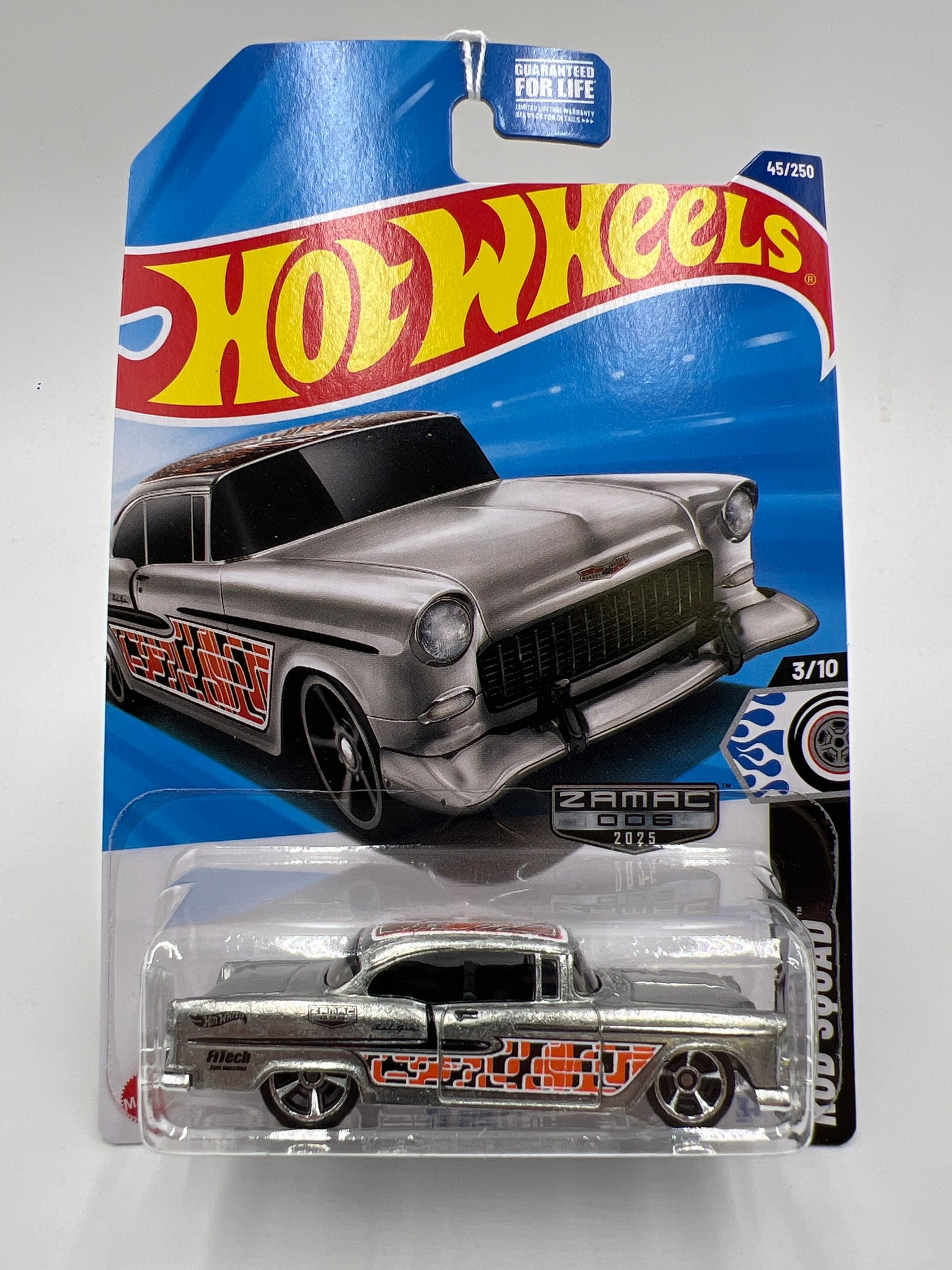 2025 Hot Wheels H Case Walmart Exclusive Zamac #6 Rod Squad #45 55 Chevy 146A