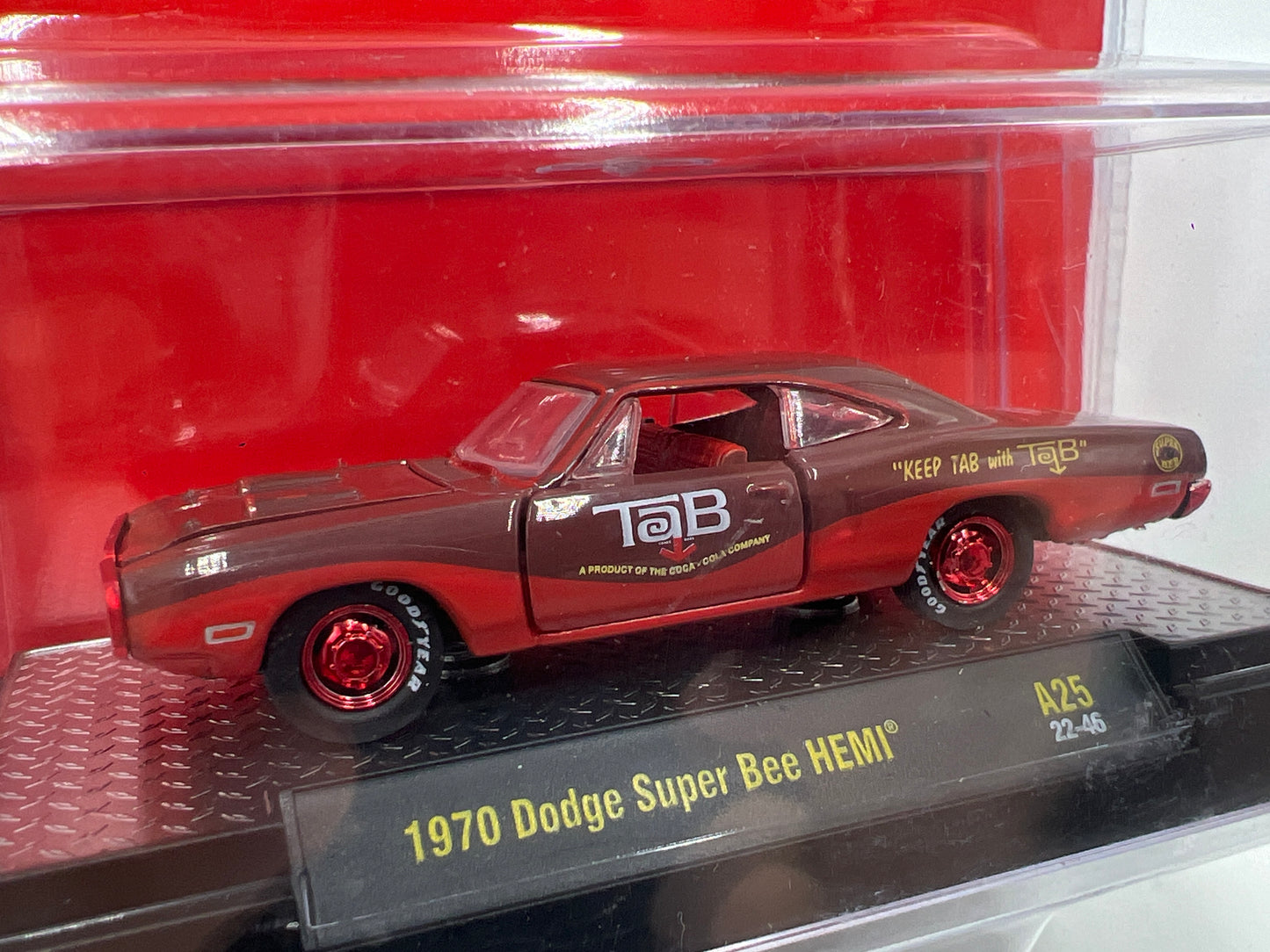 M2 Machines Coca Cola Tab CHASE 1970 Dodge Super Bee Hemi Brown/Red A25
