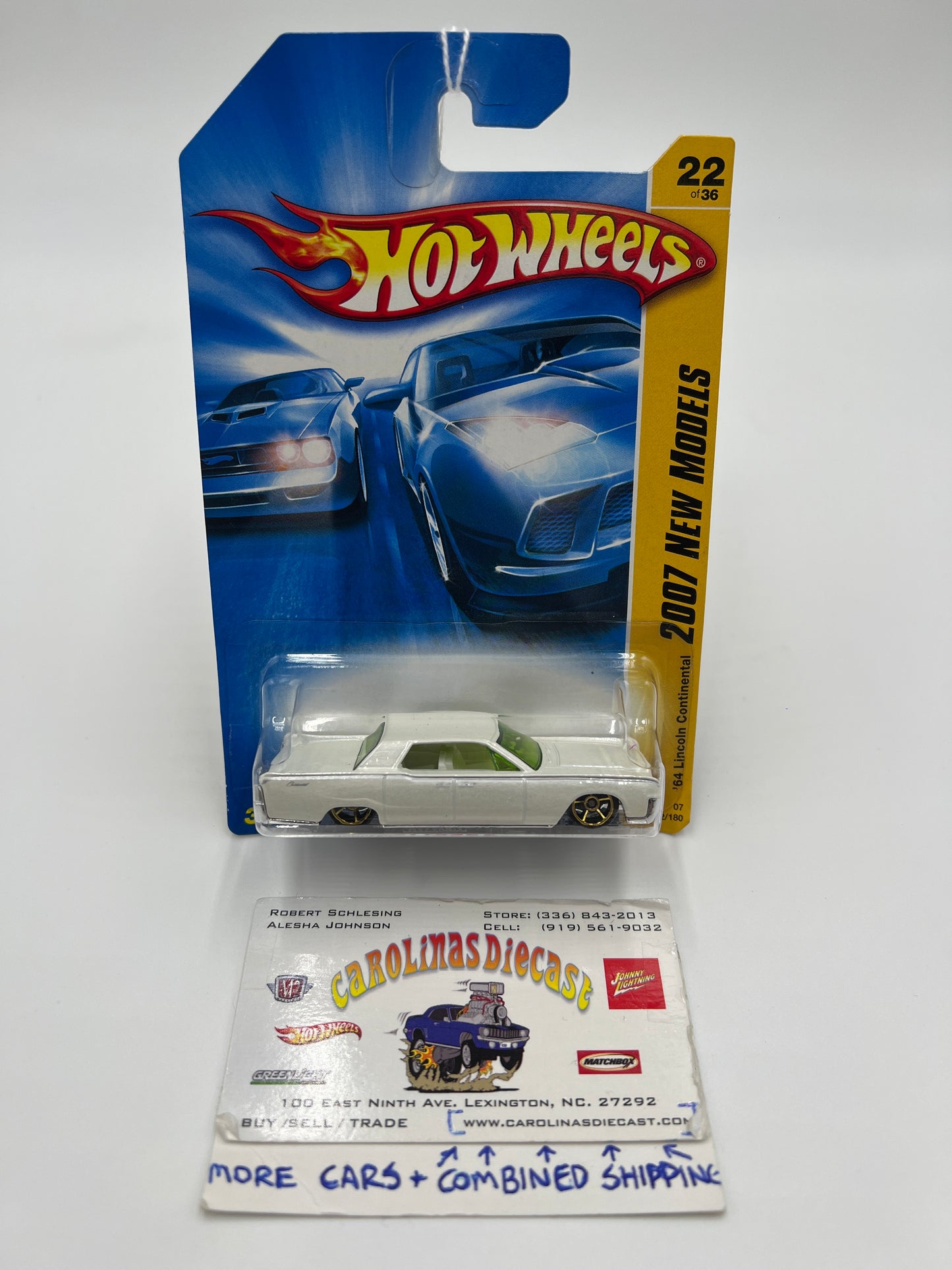 2007 Hot Wheels New Models #022 64 Lincoln Continental White 56A