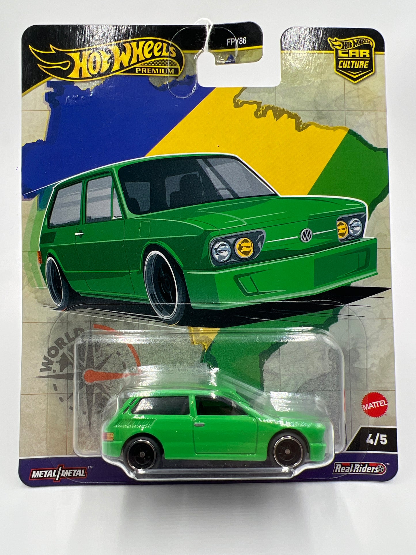 Hot Wheels Car Culture World Tour #4 Volkswagen Brasilia Green 245E