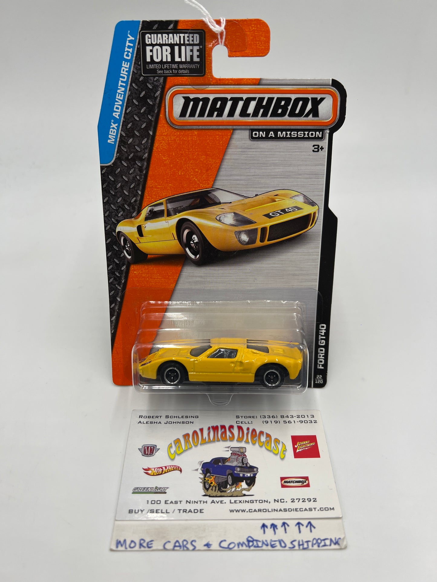 Matchbox Adventure City #22 Ford GT40 Yellow 206C