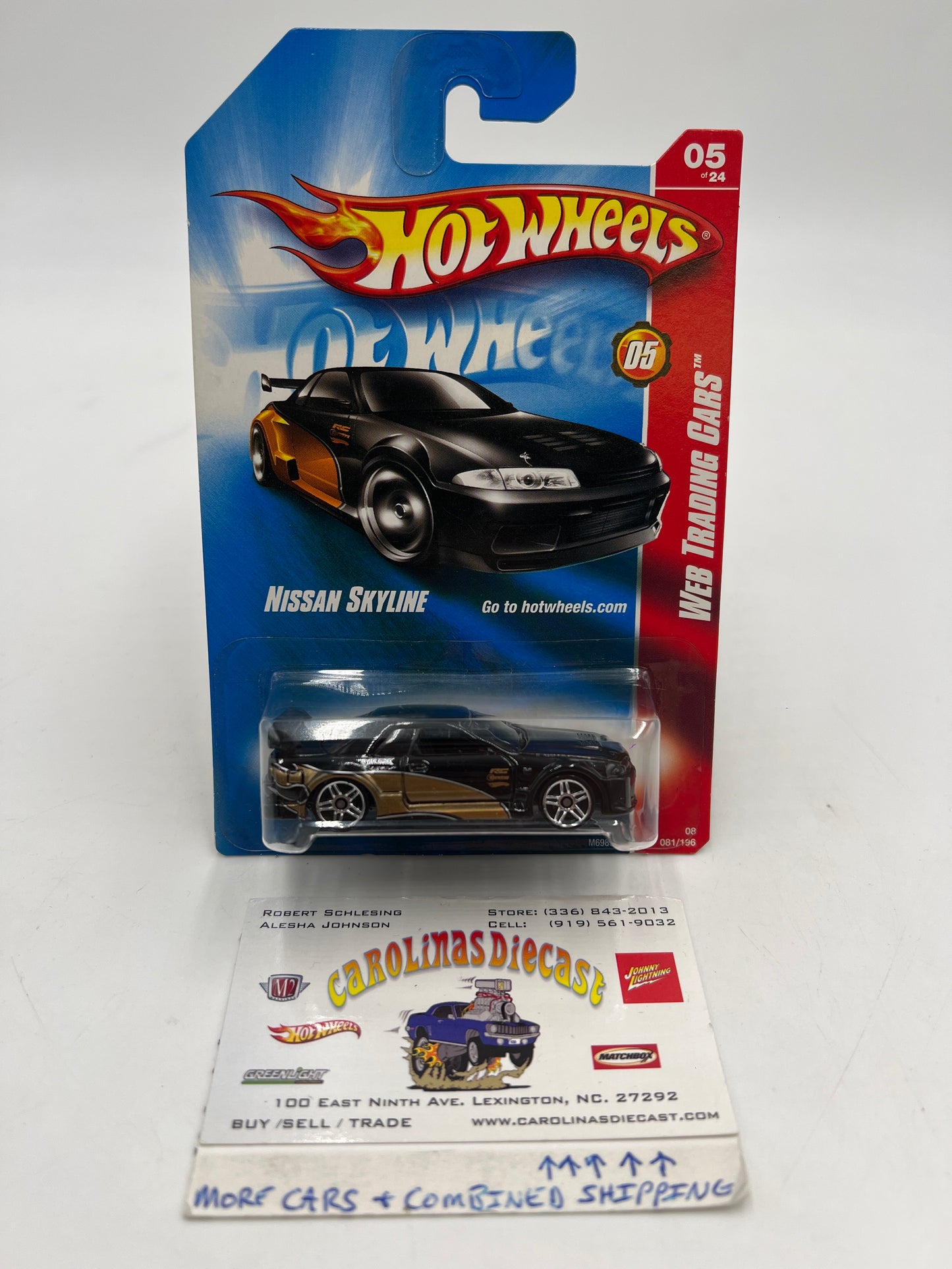 2008 Hot Wheels Web Trading Cars #081 Nissan Skyline Black/Gold HTF W/Protector