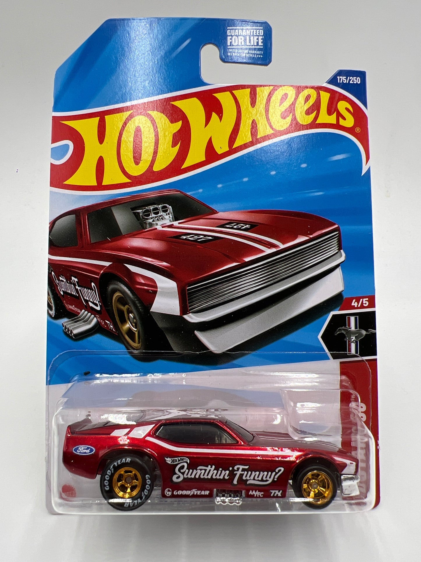 2025 Hot Wheels H Case Super Treasure Hunt #175 71 Mustang Funny Car Red W/Protector #1