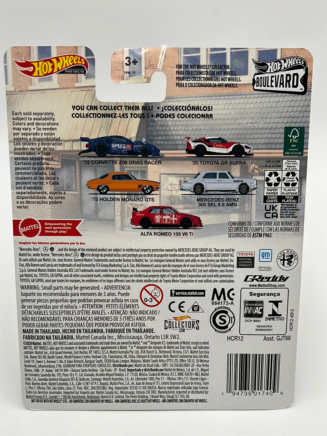 Hot Wheels Premium Boulevard #51 ‘12 Corvette Z06 Drag Racer 263A