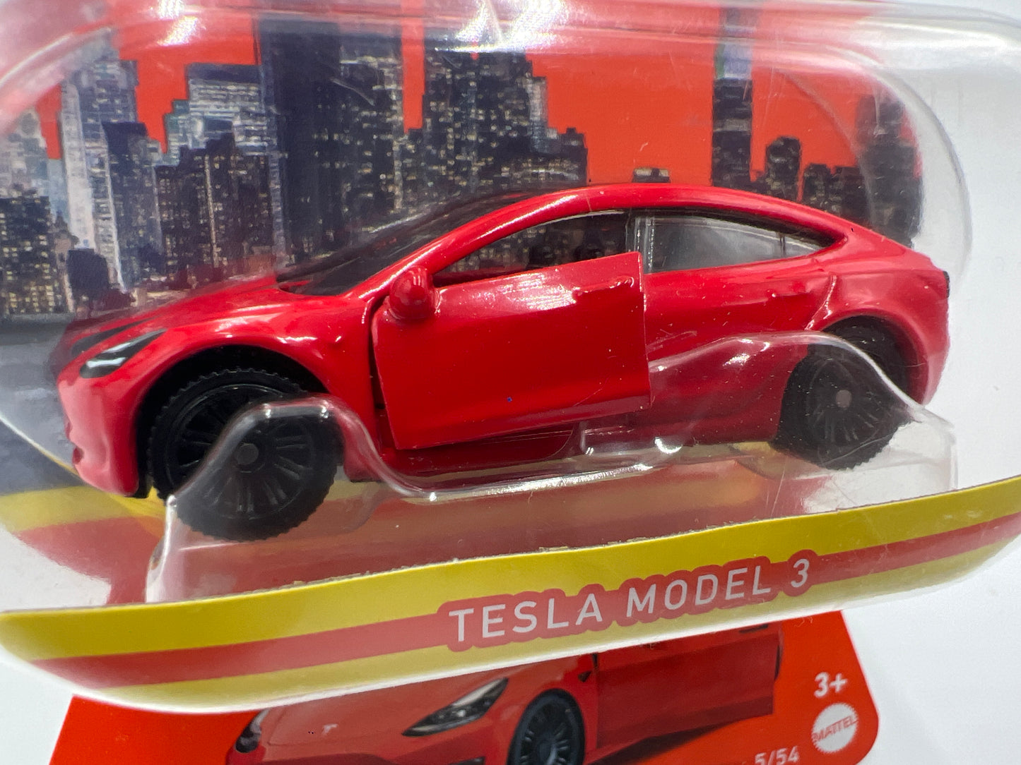Matchbox Moving Parts #5 Tesla Model 3 Red 166B
