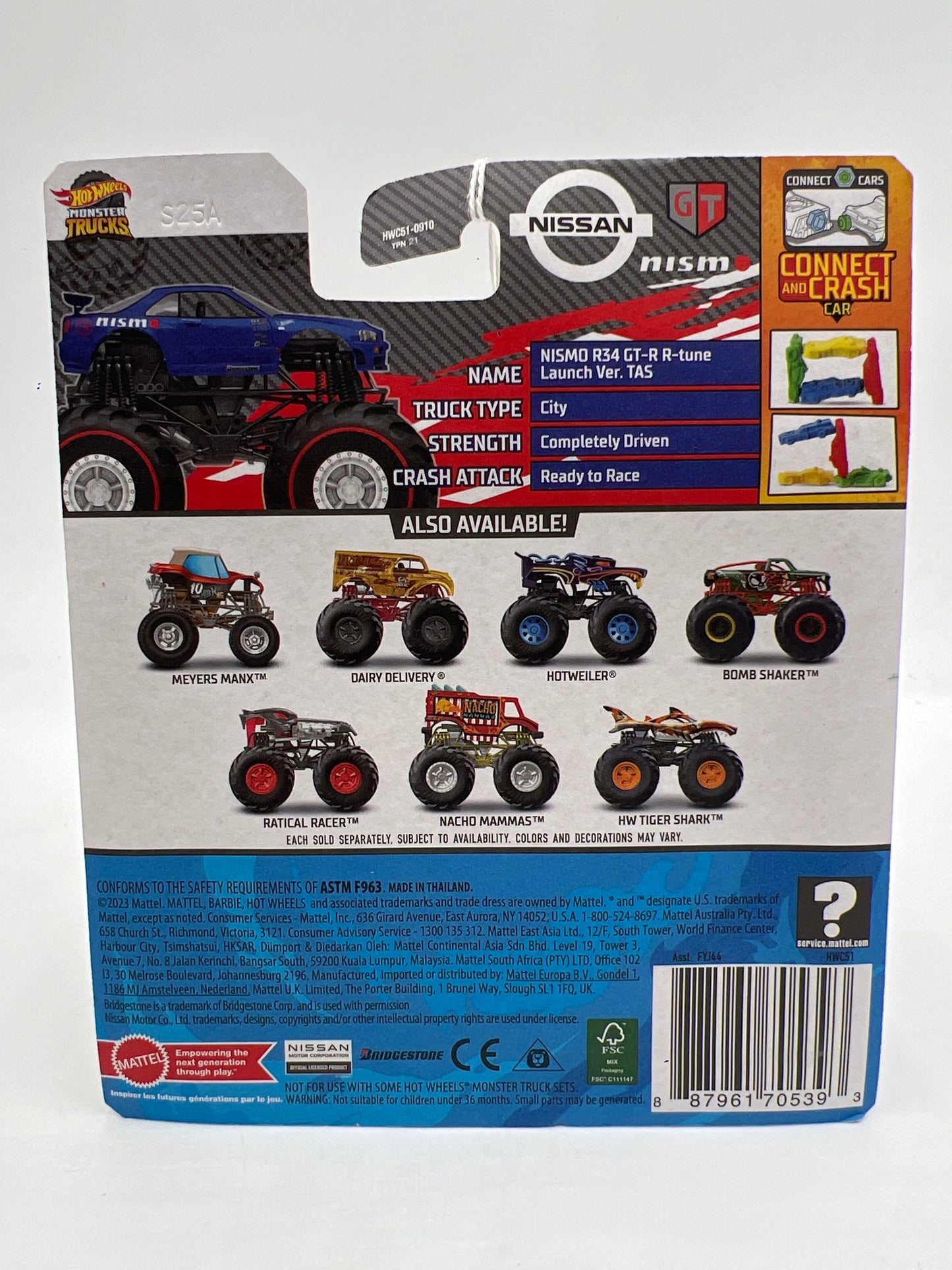 2023 Hot Wheels Monster Trucks Treasure Hunt Nissan Skyline GT-R R34 Nismo R-Tune Blue