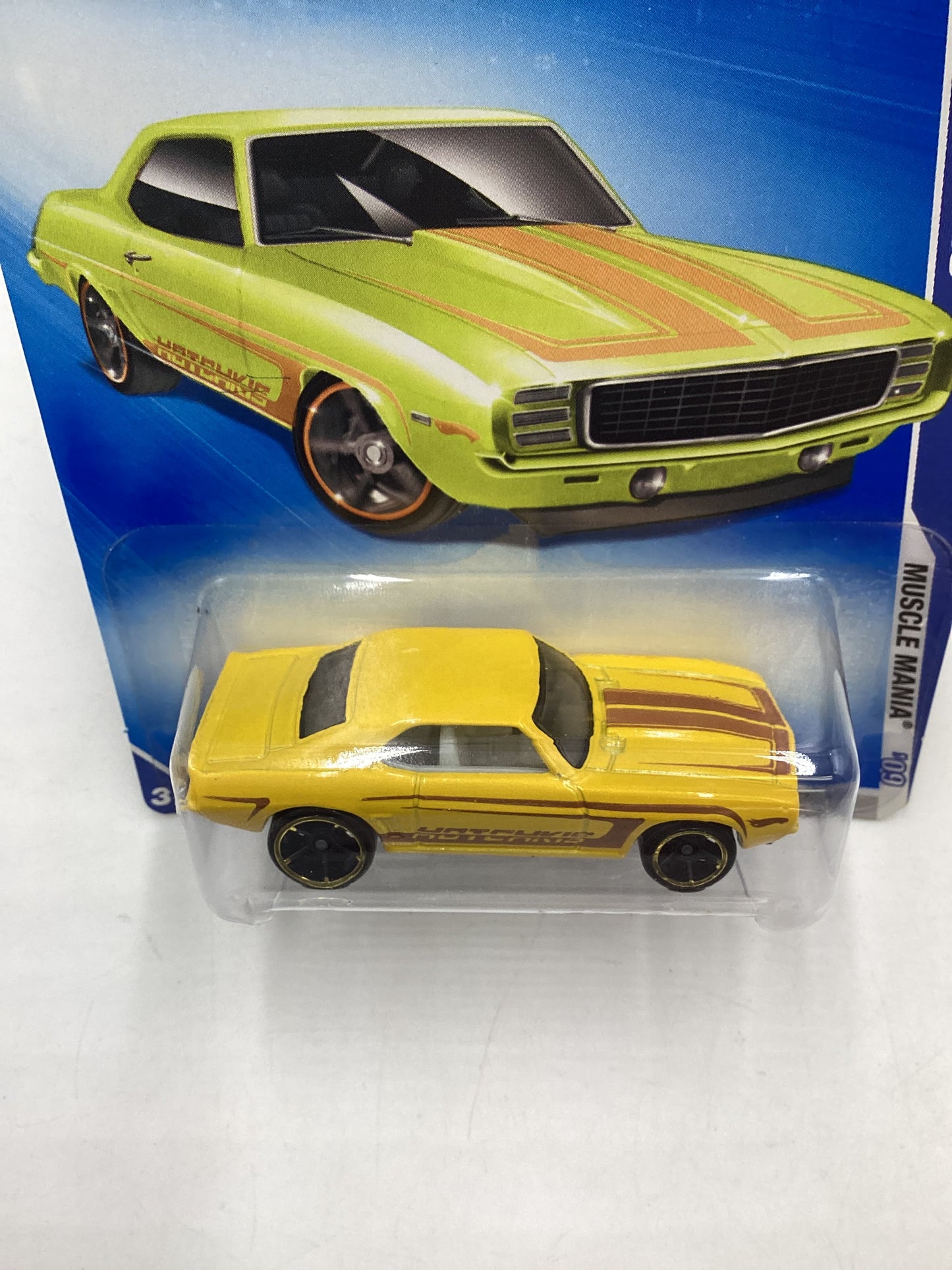 2009 Hot wheels #77 Yellow 69 Camaro Walmart Exclusive 238B