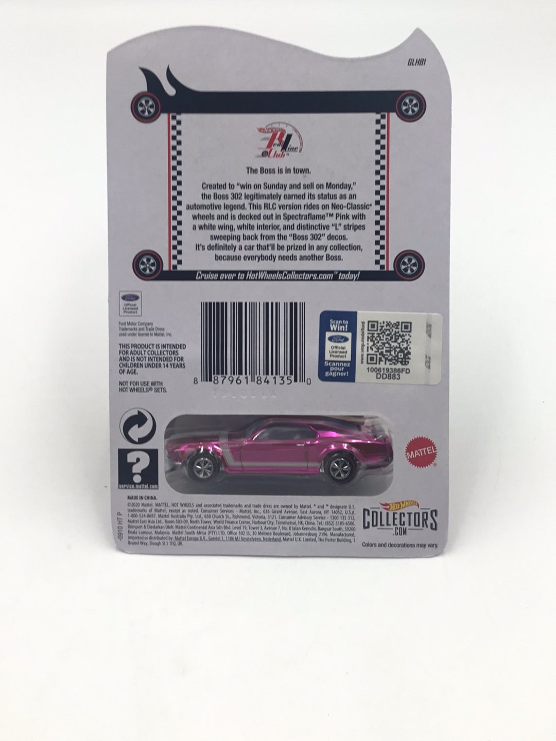 Hot wheels redline club 70 Mustang Boss 302 with protector