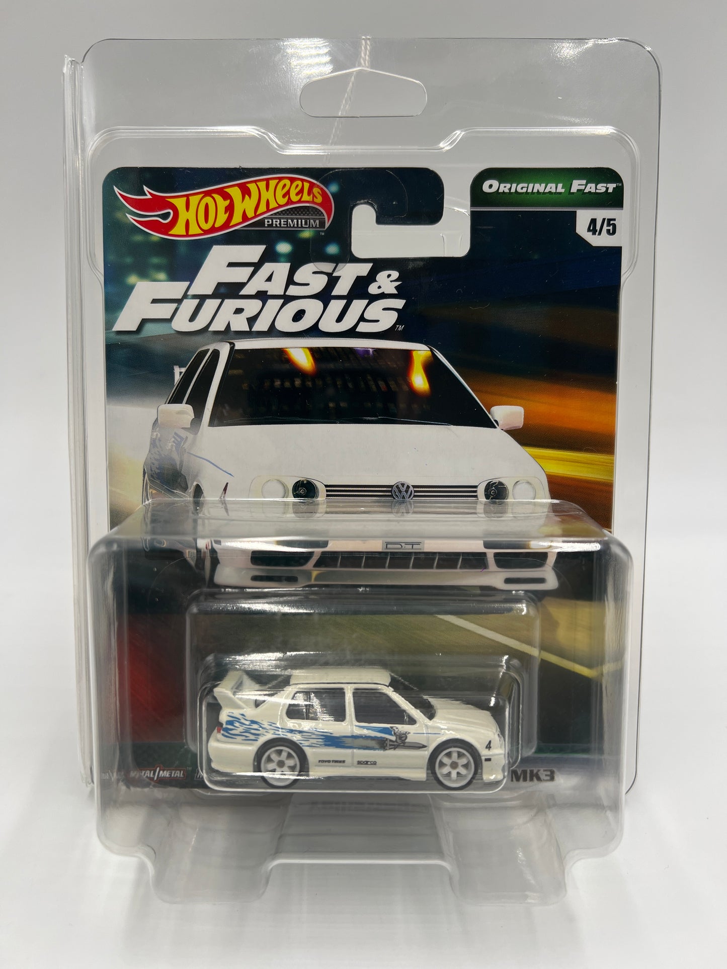Hot Wheels Premium Fast & Furious Original Fast #4 Volkswagen Jetta MK3 White W/Protector